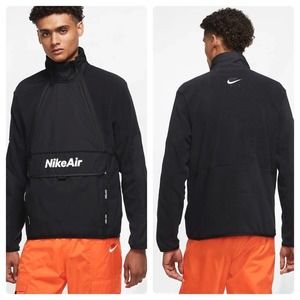 Nike | Jackets u0026 Coats | Nike Air Mens Winterized Jacket Black Thermal  Fleece Size Large Pullover | Poshmark
